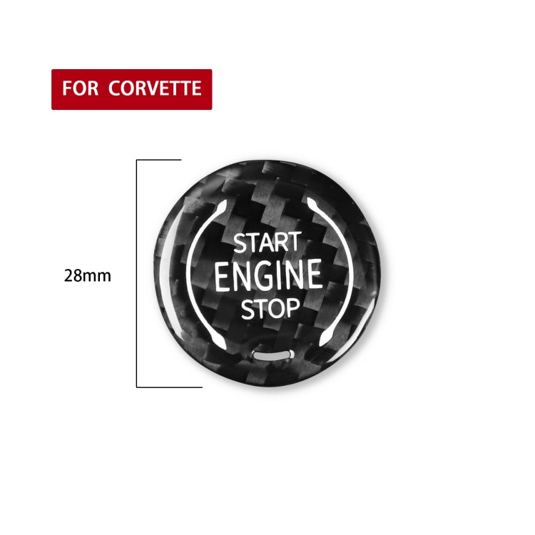 Car Carbon Fiber Engine Start Stop Ignition Button for Chevrolet Corvette C8 2020-2021