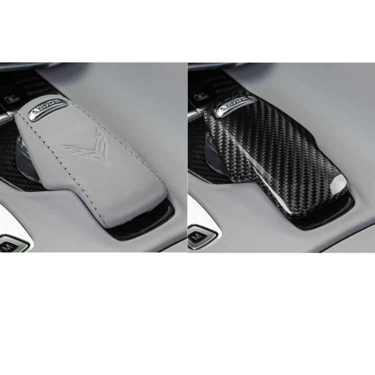 Car Carbon Fiber Center Control Knob Decorative Cover for Chevrolet Corvette C8 2020-2021