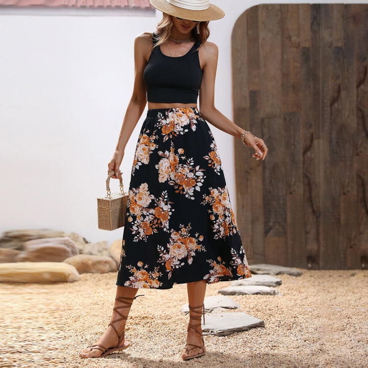 Flower Print Dress Two Piece Set, Size: