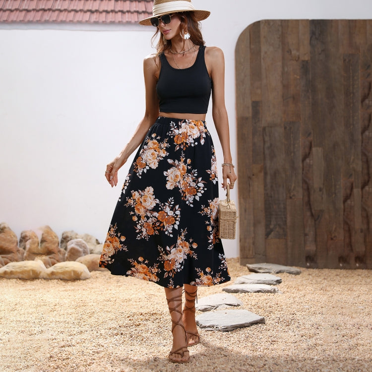 Flower Print Dress Two Piece Set, Size: