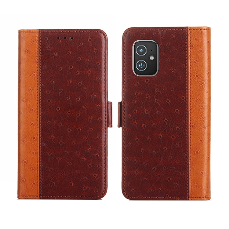 For Asus Zenfone 8 ZS590KS Ostrich Texture Flip Leather Phone Case