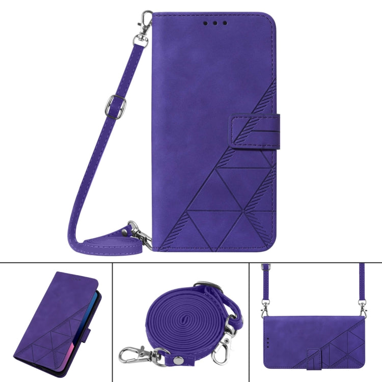 For iPhone 14 Plus Crossbody 3D Embossed Flip Leather Phone Case