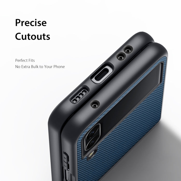 For Samsung Galaxy Z Flip4 5G DUX DUCIS Fino Series PU + TPU Phone Case(Blue)