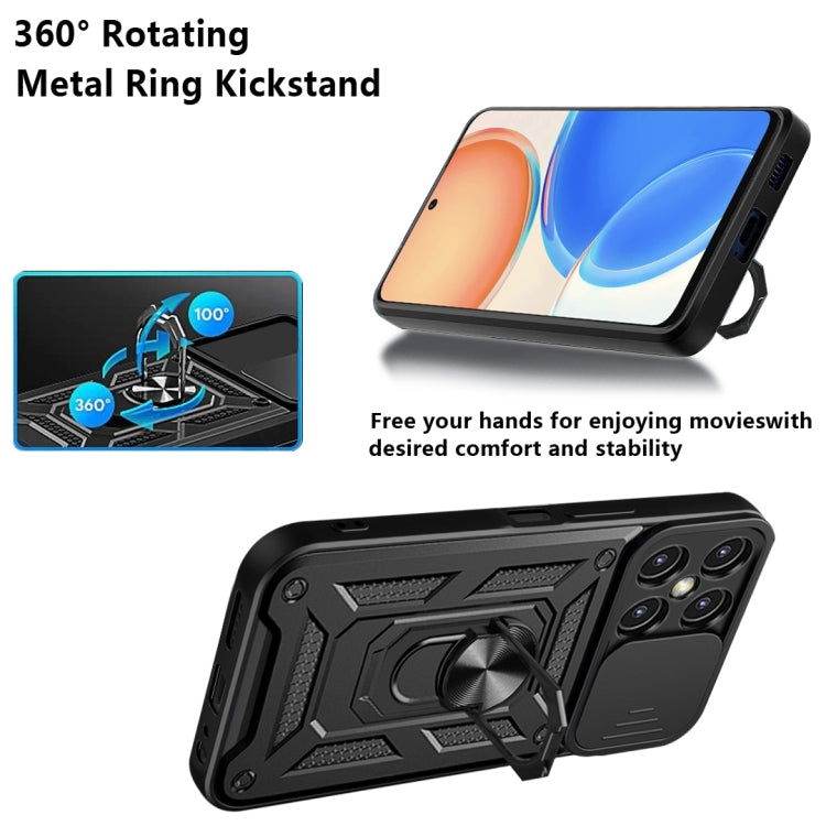 For Honor X8 Sliding Camera Design TPU + PC Phone Case