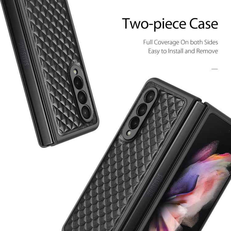 For Samsung Galaxy Z Fold3 5G DUX DUCIS Venice Series Shockproof Genuine Leather Phone Case