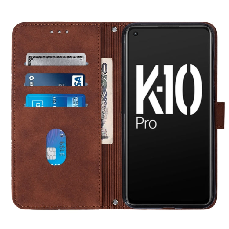 For OPPO K10 Pro 5G Crossbody 3D Embossed Flip Leather Phone Case