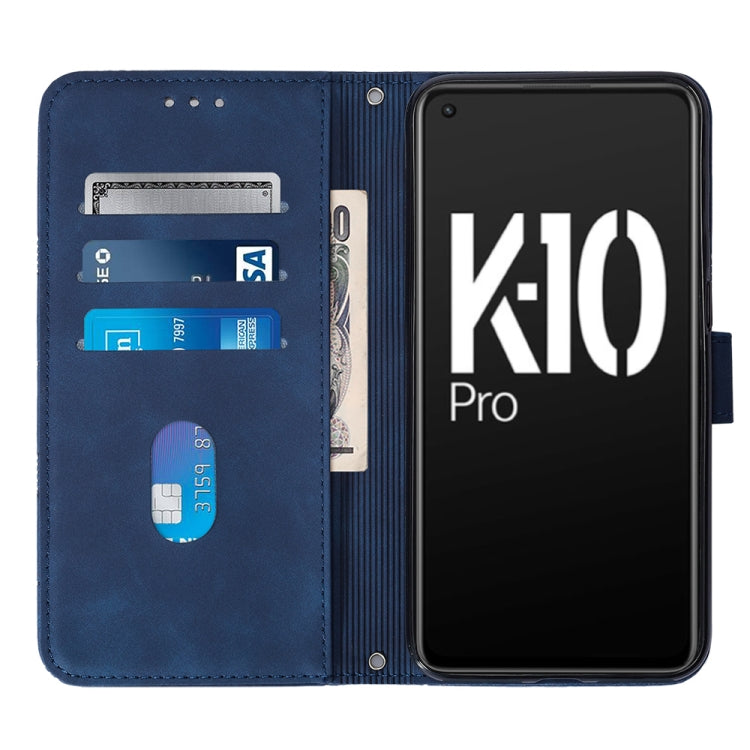 For OPPO K10 Pro 5G Crossbody 3D Embossed Flip Leather Phone Case