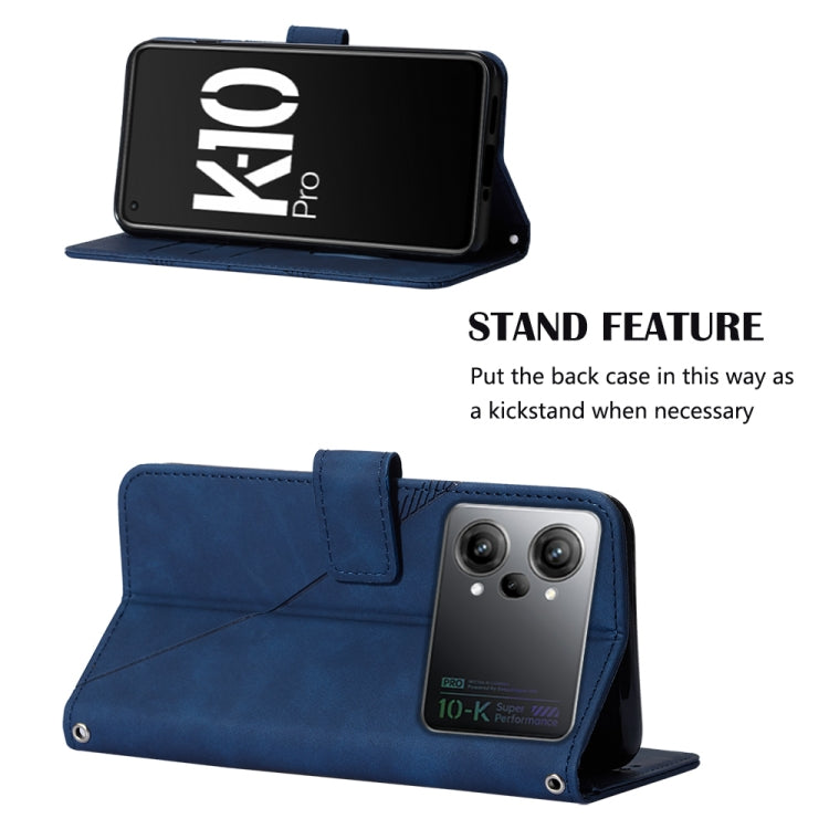 For OPPO K10 Pro 5G Crossbody 3D Embossed Flip Leather Phone Case