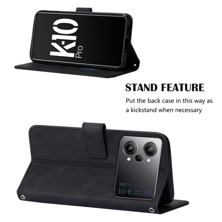 For OPPO K10 Pro 5G Crossbody 3D Embossed Flip Leather Phone Case