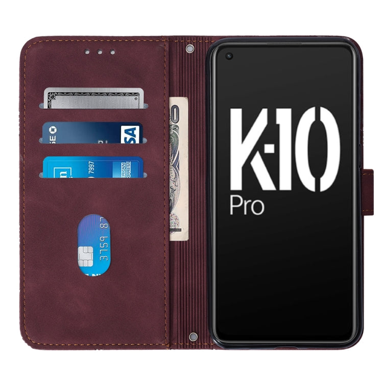 For OPPO K10 Pro 5G Crossbody 3D Embossed Flip Leather Phone Case