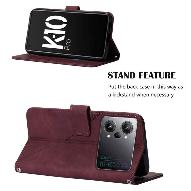 For OPPO K10 Pro 5G Crossbody 3D Embossed Flip Leather Phone Case