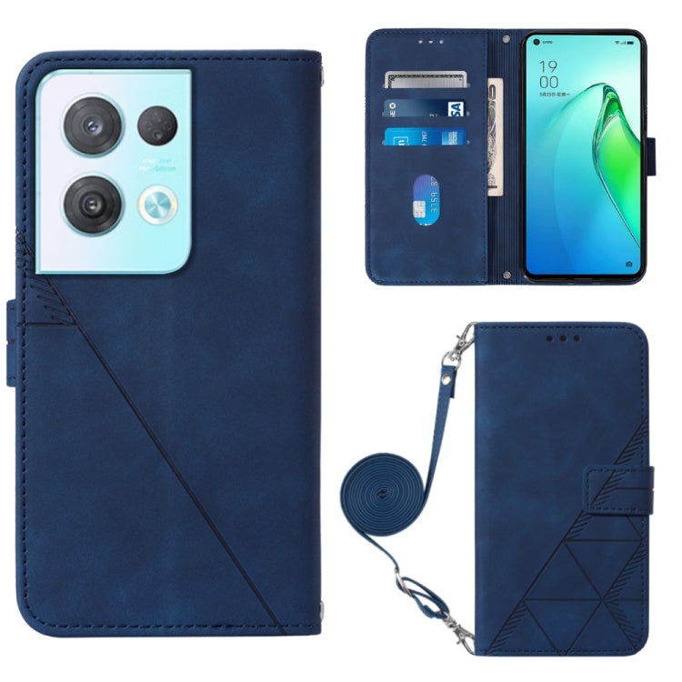 For OPPO Reno8 Pro Crossbody 3D Embossed Flip Leather Phone Case