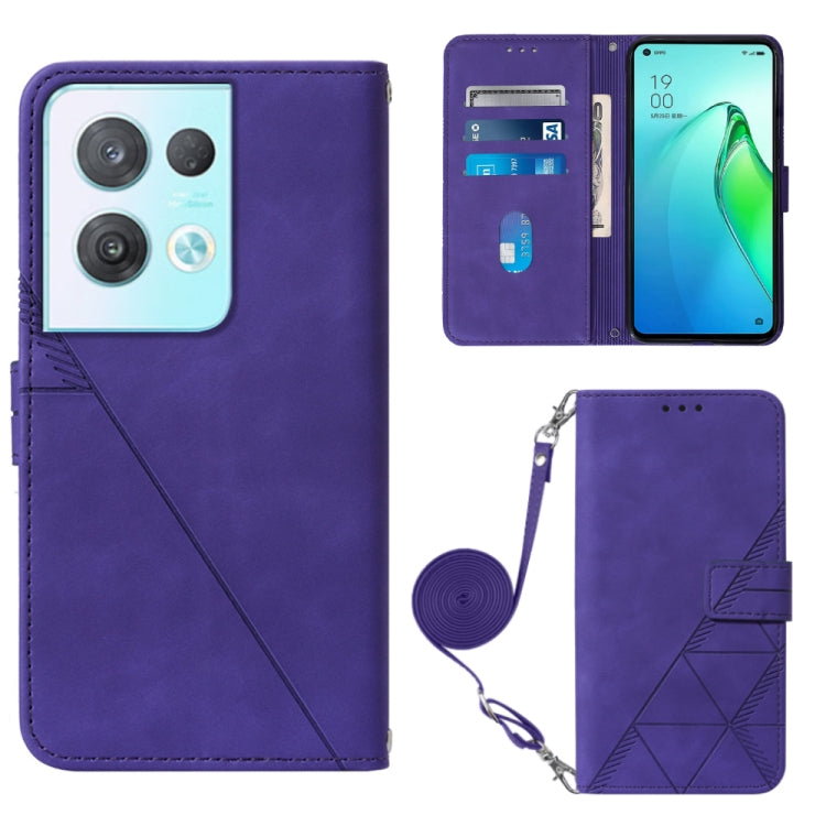 For OPPO Reno8 Pro Crossbody 3D Embossed Flip Leather Phone Case