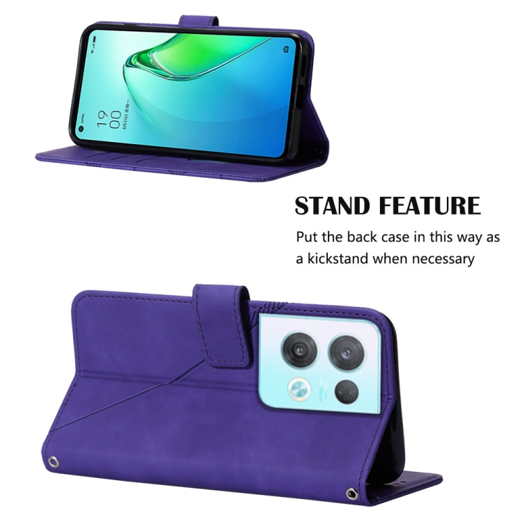 For OPPO Reno8 Pro Crossbody 3D Embossed Flip Leather Phone Case