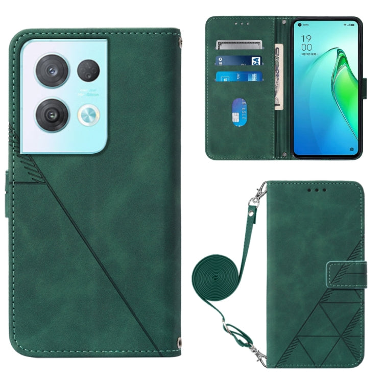 For OPPO Reno8 Pro Crossbody 3D Embossed Flip Leather Phone Case