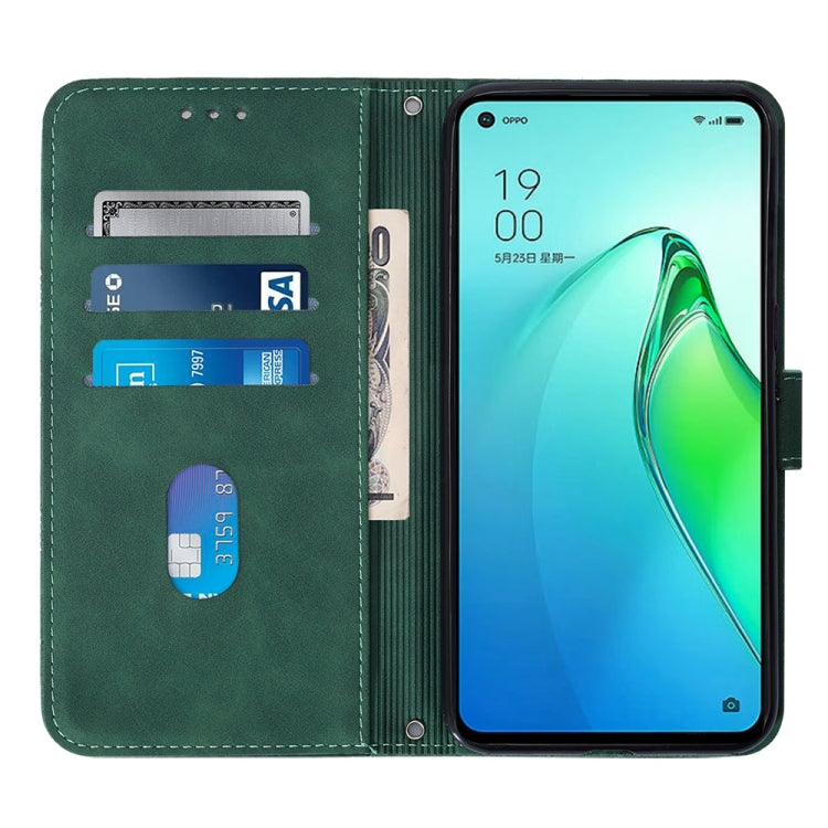 For OPPO Reno8 Pro Crossbody 3D Embossed Flip Leather Phone Case