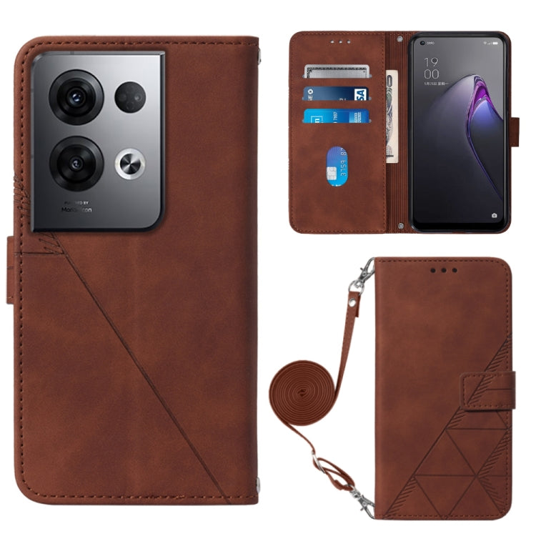 For OPPO Reno8 Pro+ Crossbody 3D Embossed Flip Leather Phone Case