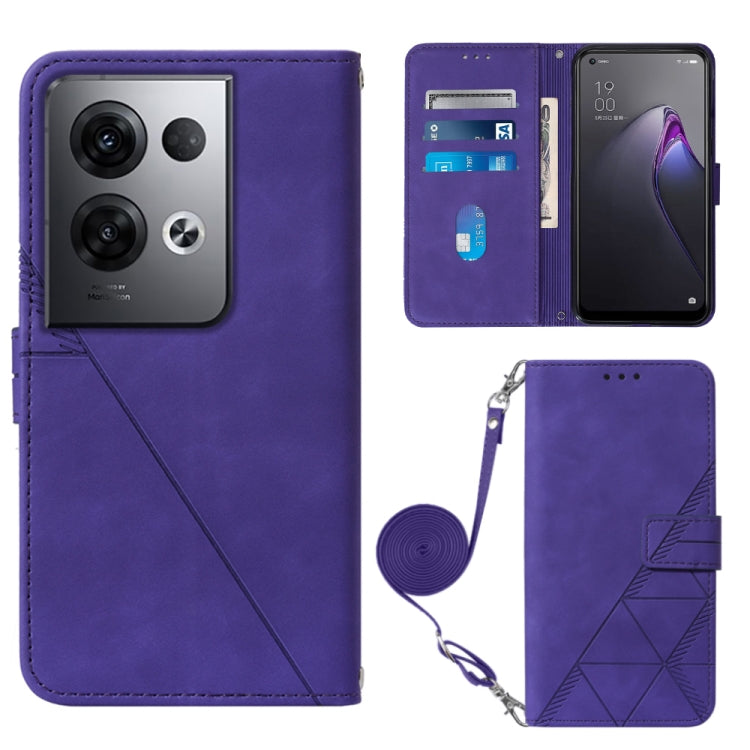 For OPPO Reno8 Pro+ Crossbody 3D Embossed Flip Leather Phone Case