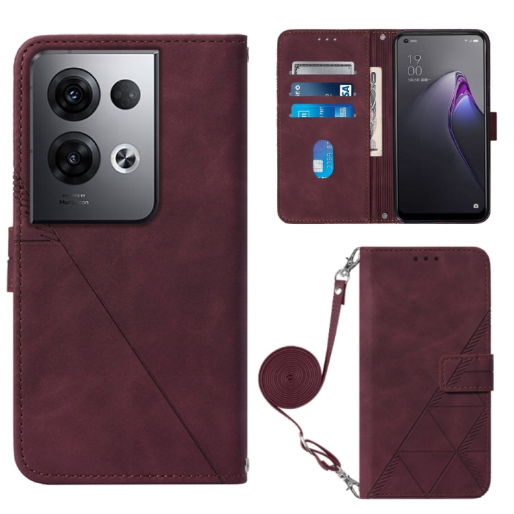 For OPPO Reno8 Pro+ Crossbody 3D Embossed Flip Leather Phone Case