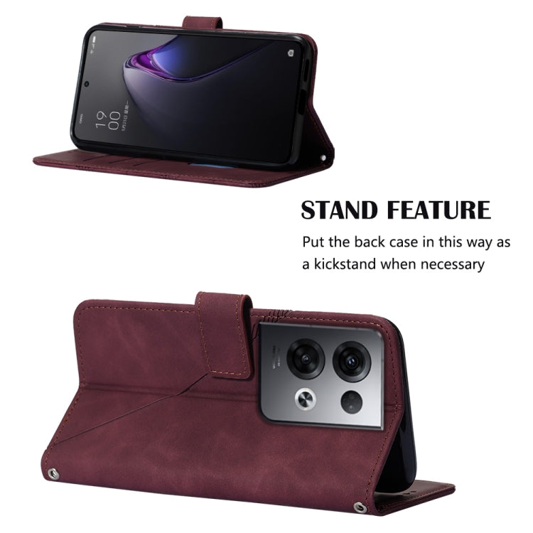 For OPPO Reno8 Pro+ Crossbody 3D Embossed Flip Leather Phone Case