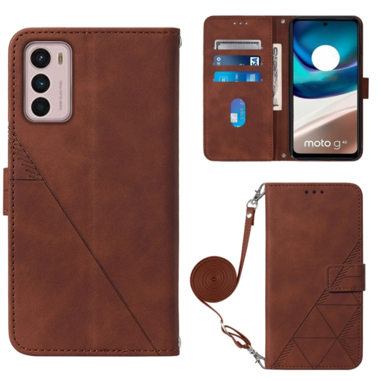For Motorola Moto G42 Crossbody 3D Embossed Flip Leather Phone Case
