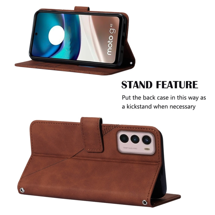 For Motorola Moto G42 Crossbody 3D Embossed Flip Leather Phone Case
