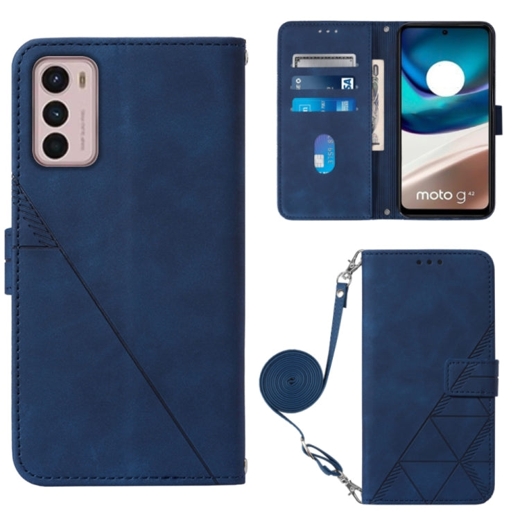 For Motorola Moto G42 Crossbody 3D Embossed Flip Leather Phone Case