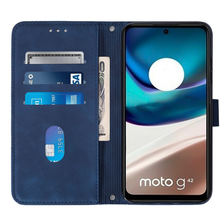 For Motorola Moto G42 Crossbody 3D Embossed Flip Leather Phone Case