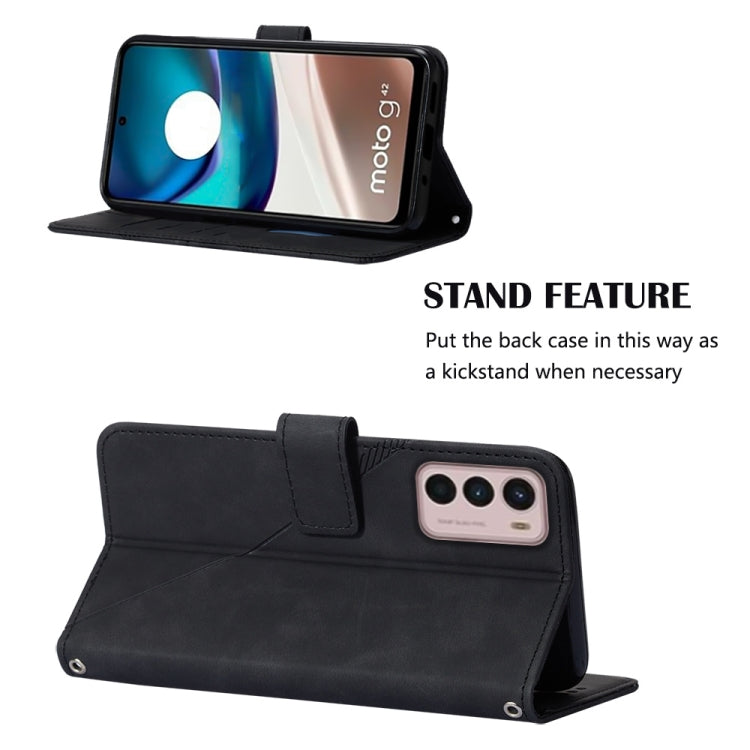 For Motorola Moto G42 Crossbody 3D Embossed Flip Leather Phone Case