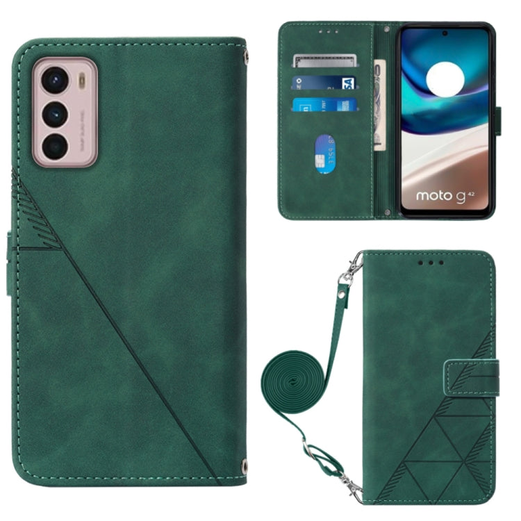 For Motorola Moto G42 Crossbody 3D Embossed Flip Leather Phone Case