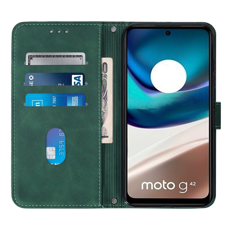 For Motorola Moto G42 Crossbody 3D Embossed Flip Leather Phone Case