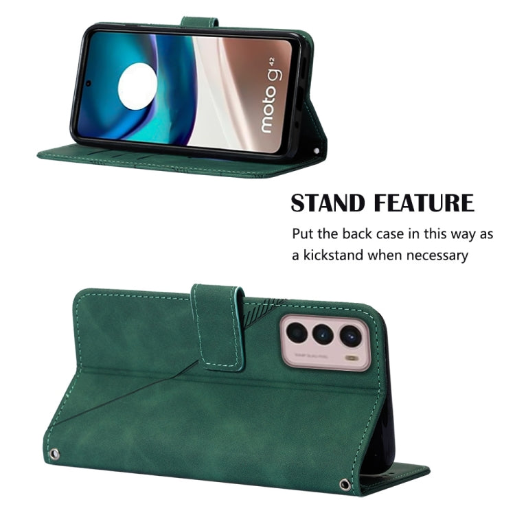 For Motorola Moto G42 Crossbody 3D Embossed Flip Leather Phone Case