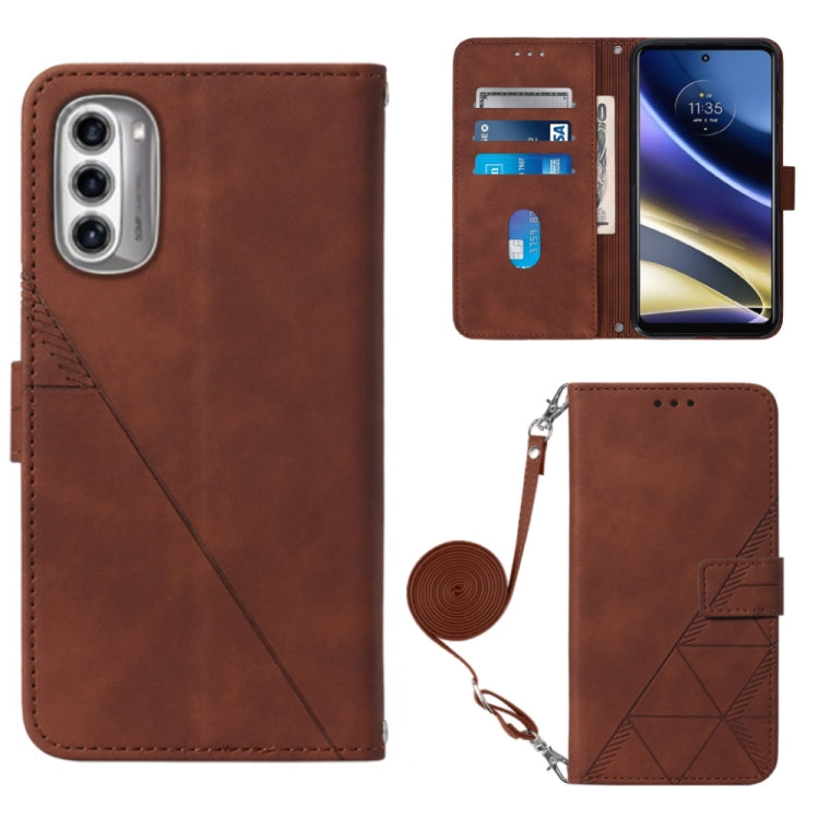 For Motorola Moto G52j 5G Crossbody 3D Embossed Flip Leather Phone Case