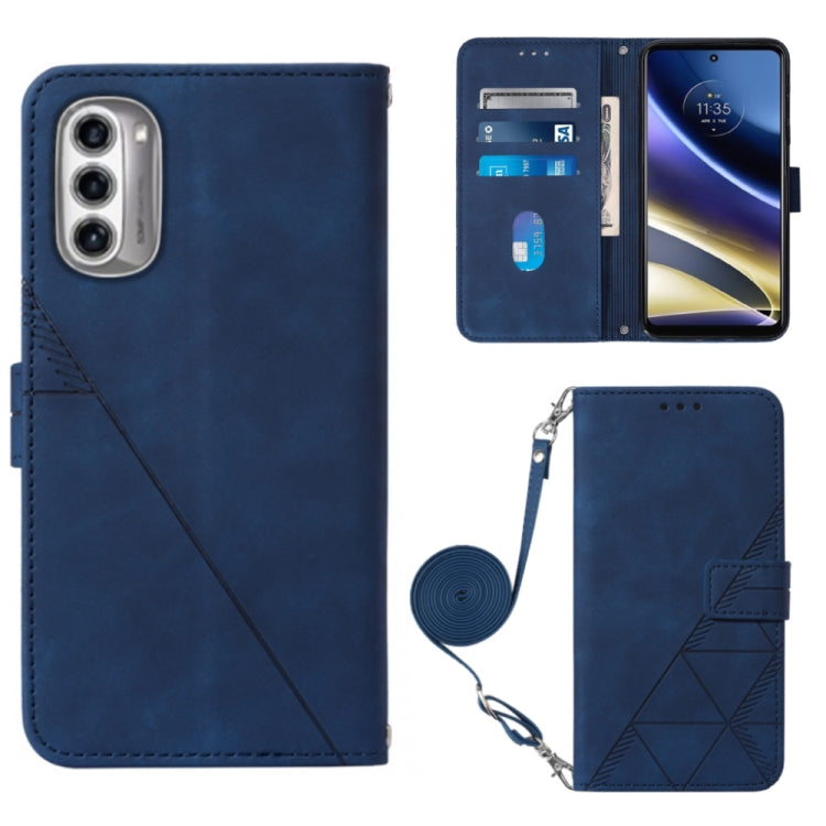 For Motorola Moto G52j 5G Crossbody 3D Embossed Flip Leather Phone Case