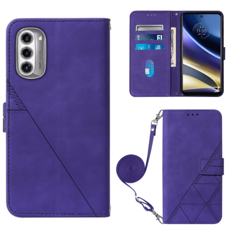 For Motorola Moto G52j 5G Crossbody 3D Embossed Flip Leather Phone Case