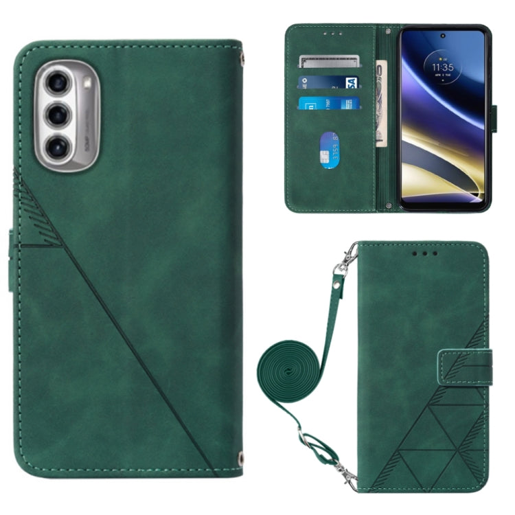 For Motorola Moto G52j 5G Crossbody 3D Embossed Flip Leather Phone Case