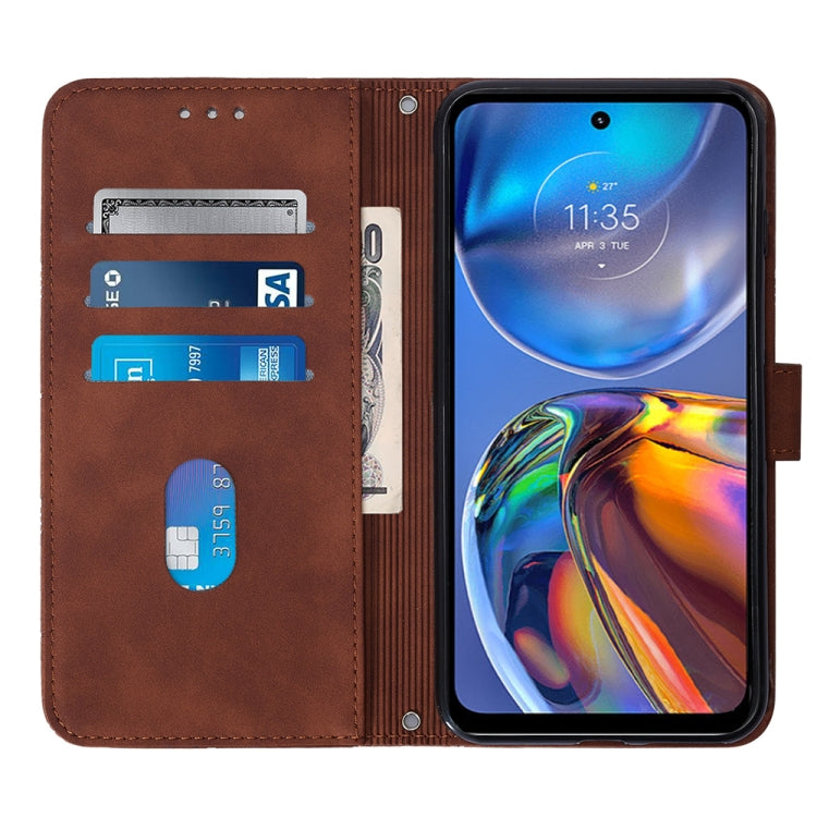 For Motorola Moto E32 Crossbody 3D Embossed Flip Leather Phone Case