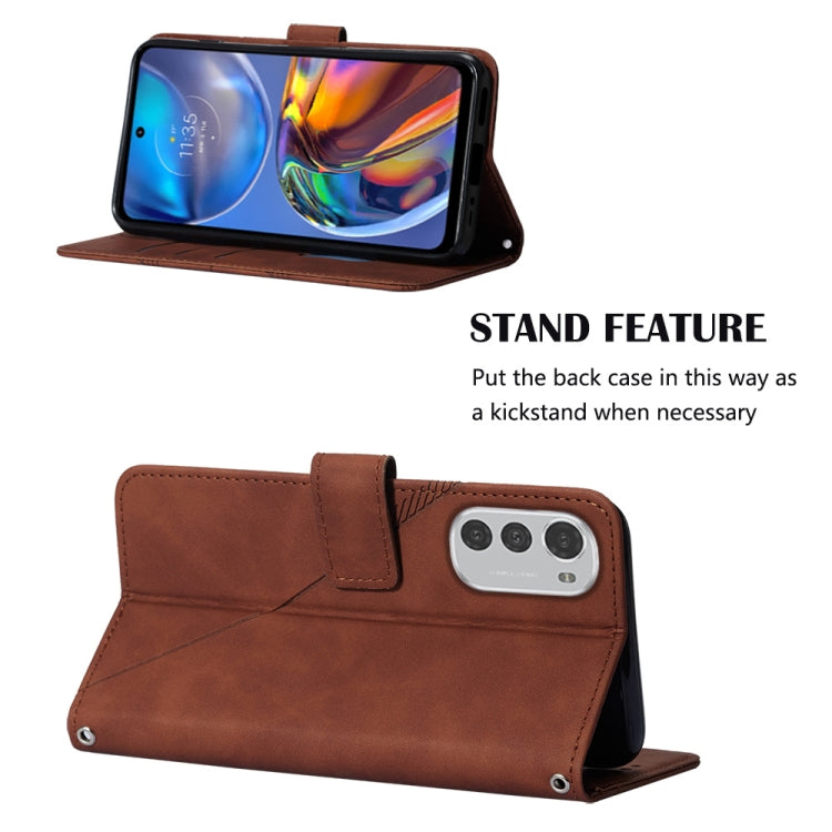 For Motorola Moto E32 Crossbody 3D Embossed Flip Leather Phone Case