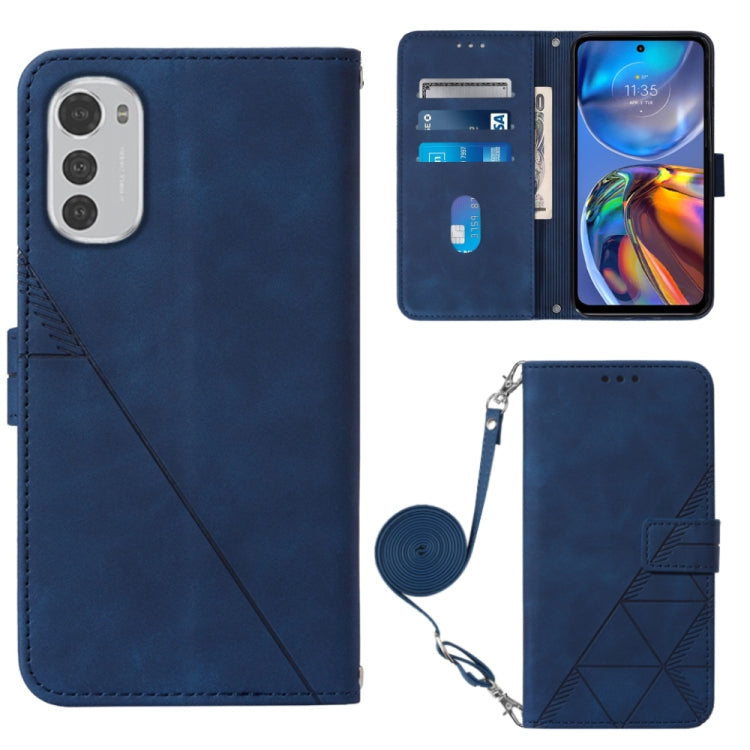 For Motorola Moto E32 Crossbody 3D Embossed Flip Leather Phone Case