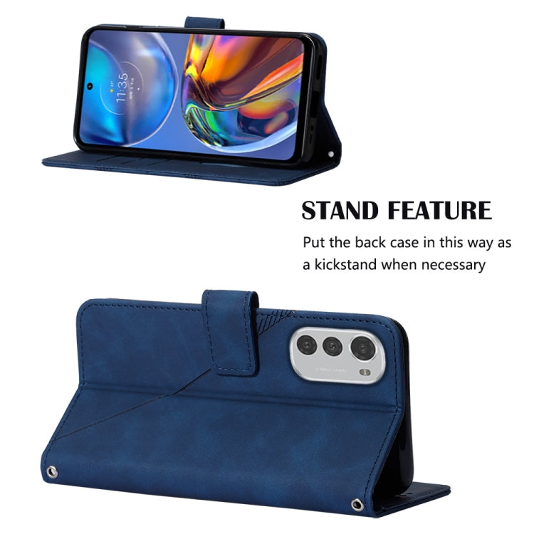 For Motorola Moto E32 Crossbody 3D Embossed Flip Leather Phone Case