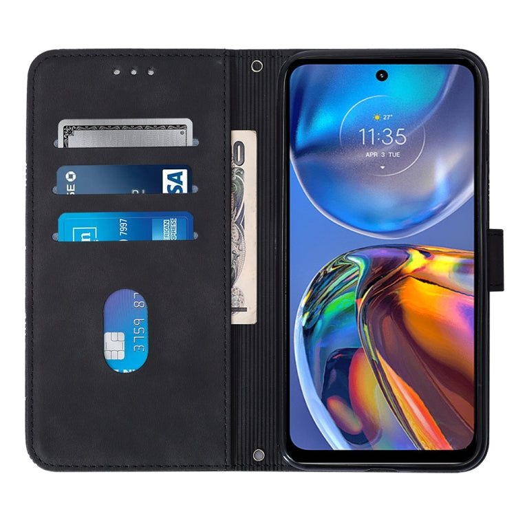 For Motorola Moto E32 Crossbody 3D Embossed Flip Leather Phone Case