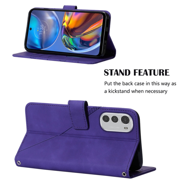 For Motorola Moto E32 Crossbody 3D Embossed Flip Leather Phone Case