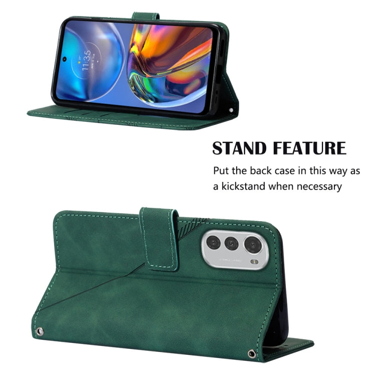 For Motorola Moto E32 Crossbody 3D Embossed Flip Leather Phone Case