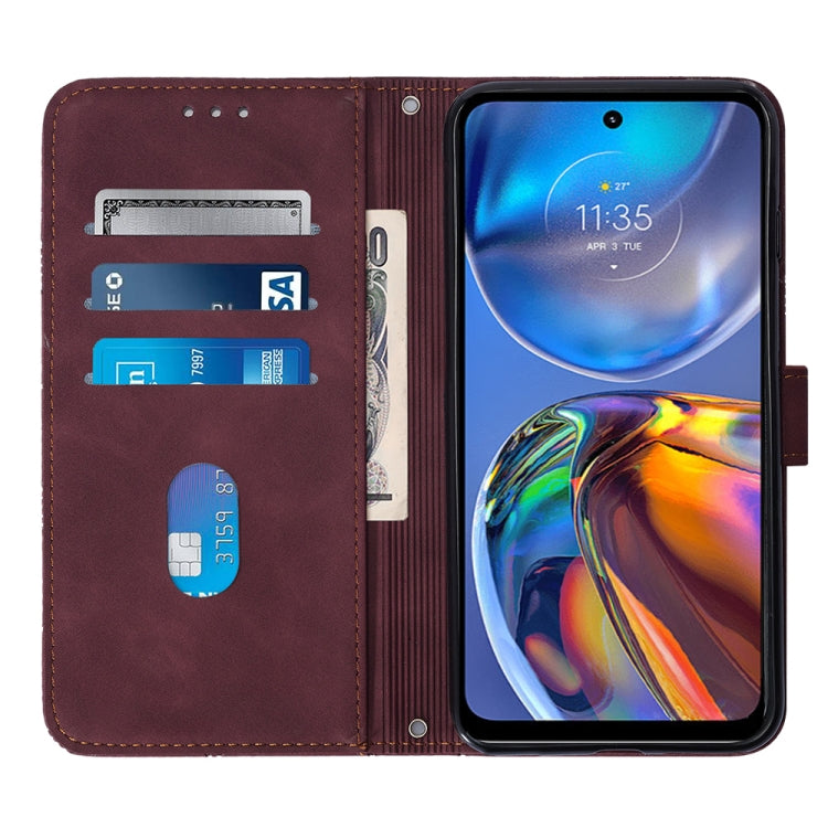 For Motorola Moto E32 Crossbody 3D Embossed Flip Leather Phone Case