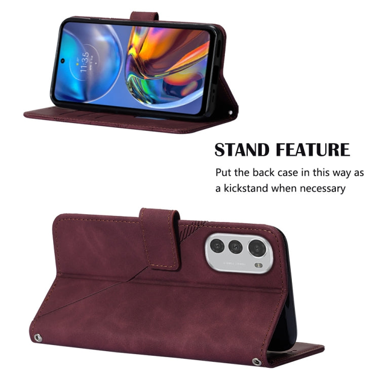For Motorola Moto E32 Crossbody 3D Embossed Flip Leather Phone Case