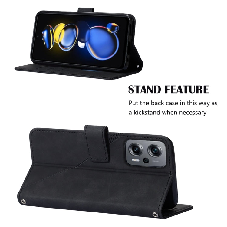 For Xiaomi Redmi Note 11T Pro Crossbody 3D Embossed Flip Leather Phone Case