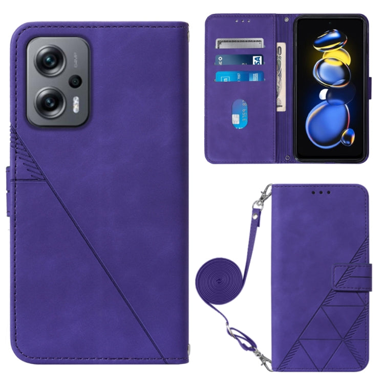 For Xiaomi Redmi Note 11T Pro Crossbody 3D Embossed Flip Leather Phone Case