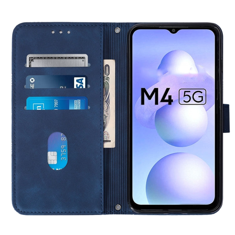 For Xiaomi Poco M4 5G Crossbody 3D Embossed Flip Leather Phone Case