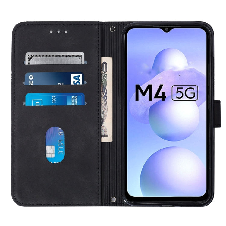 For Xiaomi Poco M4 5G Crossbody 3D Embossed Flip Leather Phone Case