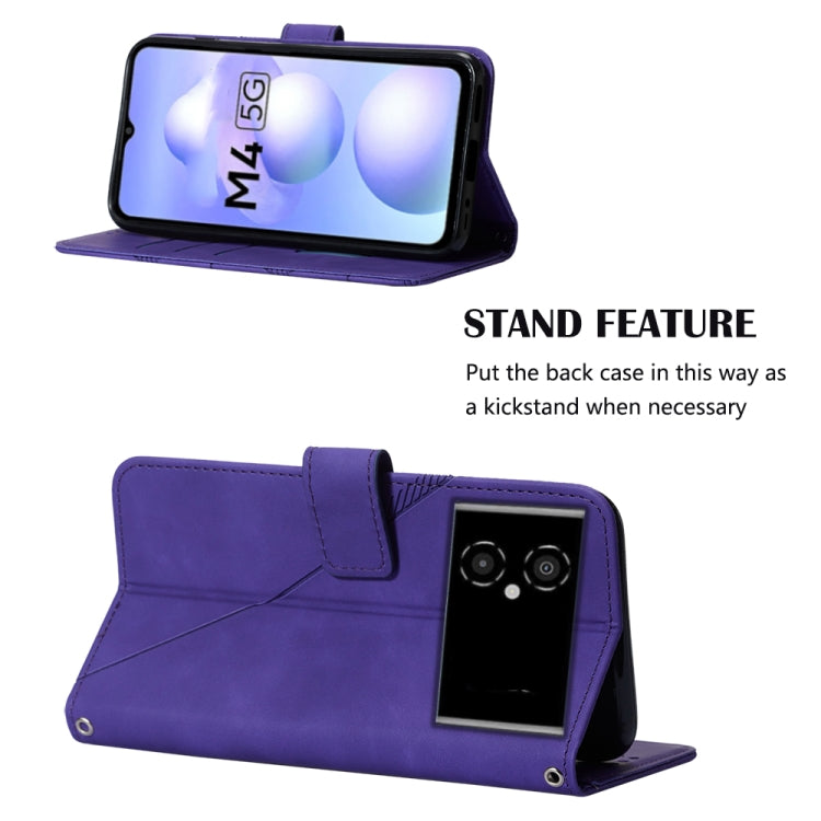 For Xiaomi Poco M4 5G Crossbody 3D Embossed Flip Leather Phone Case